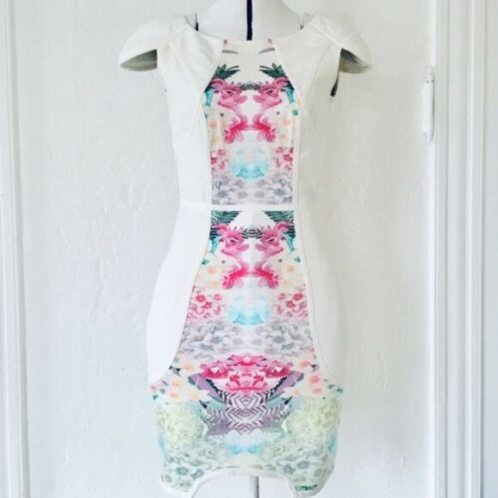 Finders Keepers Floral Cap Sleeve Mini Dress